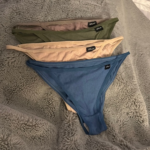 Shein Women's Ribbed Panties - Green, Blue, Beige, and Brown - Picture 2 of 4